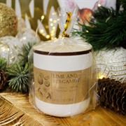 Свеча ароматическая Экзотика лайм и бергамот в гипсовом стакане с крышкой - фото 71340