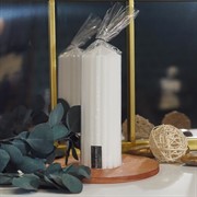 Свеча рифлёная конус 7х20см белая - фото 71393