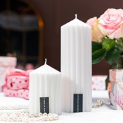 Свеча рифлёная конус 7х20см белая - фото 71395