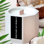 Свеча ароматическая кокосовый пломбир (гипс) 50 мл - фото 71399