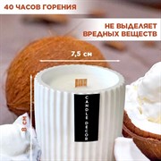Свеча ароматическая кокосовый пломбир в гипсовом стакане, 200мл - фото 71408