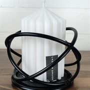 Свеча рифлёная конус 7х10см белая - фото 71422