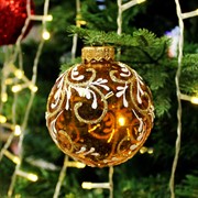 Шар ёлочный Графика 50 80мм - фото 71523