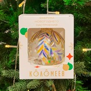 Шар ёлочный Цветочные ветви 85мм - фото 71527