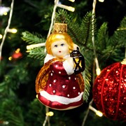 Игрушка ёлочная Ангелочек с фонариком 10см - фото 71530