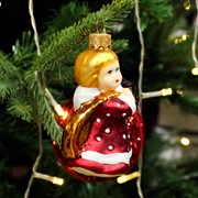 Игрушка ёлочная Ангелочек с фонариком 10см - фото 71531