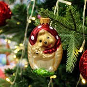 Игрушка ёлочная Лесной ёжик 2 9,5см - фото 71556