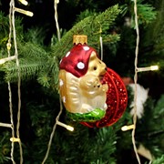 Игрушка ёлочная Лесной ёжик 2 9,5см - фото 71557