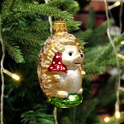 Игрушка ёлочная Лесной ёжик 9,5см - фото 71559