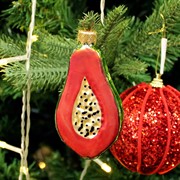 Игрушка ёлочная Папайя 8см - фото 71564