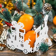 Ширма декоративная новогодняя белая металлическая 200-059W - фото 71588