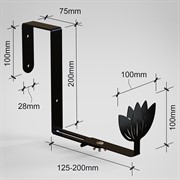Кронштейны для балконного ящика регулируемые 2шт металл чёрный 203-019B - фото 71592