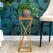 Подставка напольная под цветы Лофт золотая высота 52см 66-233G - фото 71610