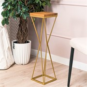 Подставка Лофт напольная под цветы золотая кованая высота 72см 66-235G - фото 71617