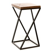 Подставка напольная под цветы малая металл+дерево высота 48см 66-208-SS - фото 71623