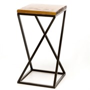 Подставка напольная под цветы малая металл+дерево высота 48см 66-208-SS - фото 71624