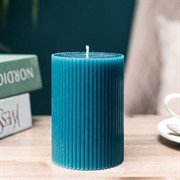 Свеча рифлёная 7х10см парафин бирюзовая - фото 71639