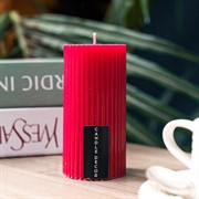 Свеча рифлёная 5х10см парафин красная - фото 71675