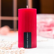 Свеча рифлёная 5х10см парафин красная - фото 71676