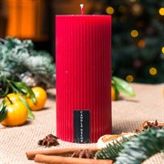 Свеча рифлёная 5х10см парафин красная - фото 71677