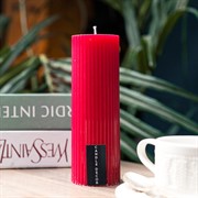 Свеча рифлёная 5х15см парафин красная - фото 71682