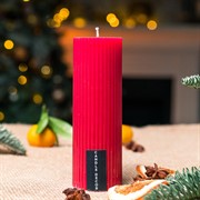 Свеча рифлёная 5х15см парафин красная - фото 71684