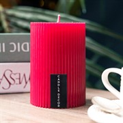 Свеча рифлёная 7х10см парафин красная - фото 71690