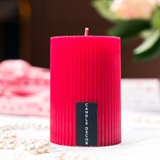 Свеча рифлёная 7х10см парафин красная - фото 71691