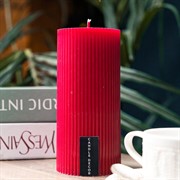 Свеча рифлёная 7х15см парафин красная - фото 71696