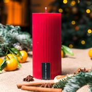 Свеча рифлёная 7х15см парафин красная - фото 71697