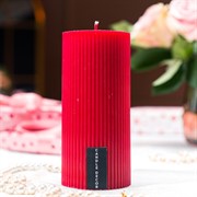 Свеча рифлёная 7х15см парафин красная - фото 71698