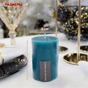 Свеча Столбик 5х7см парафин бирюзовая - фото 71738