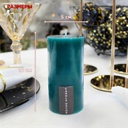 Свеча Столбик 5х10см парафин бирюзовая - фото 71742