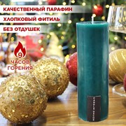 Свеча Столбик 5х14см парафин бирюзовая - фото 71745