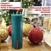 Свеча Столбик 5х14см парафин бирюзовая - фото 71747