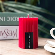 Свеча рифлёная 5х7см парафин красная - фото 71857