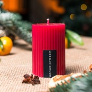 Свеча рифлёная 5х7см парафин красная - фото 71858