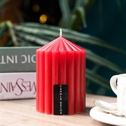 Свеча рифлёная конус 7х10см красная - фото 71864