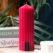 Свеча рифлёная конус 7х20см красная - фото 71874