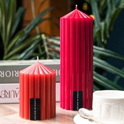 Свеча рифлёная конус 7х20см красная - фото 71877