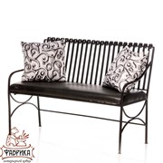 Скамья диван кованый с мягким сиденьем чёрный длина 110см 941-10 - фото 7193