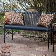 Скамья диван кованый с мягким сиденьем чёрный длина 110см 941-10 - фото 7194