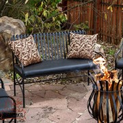 Скамья диван кованый с мягким сиденьем чёрный длина 110см 941-10 - фото 7195