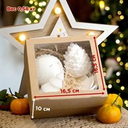 Подарочный набор из 3-х новогодних свечей с подсвечниками - фото 71966