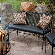 Скамья диван кованый с мягким сиденьем чёрный длина 110см 941-10 - фото 7196