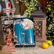 Подарочный набор из 2-х декоративных свечей с подсвечниками - фото 71972