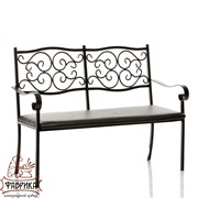 Диван кованый черный с мягким сиденьем 941-13 - фото 7198