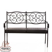 Диван кованый черный с мягким сиденьем 941-13 - фото 7199