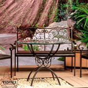 Диван кованый черный с мягким сиденьем 941-13 - фото 7200