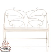 Диван кованый белый с мягким сиденьем 941-11 - фото 7202